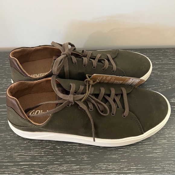 Men’s US Size 9.5 Olukai Brown/Olive Canvas Textile Sneakers *NEW* w/TAG - Picture 1 of 8